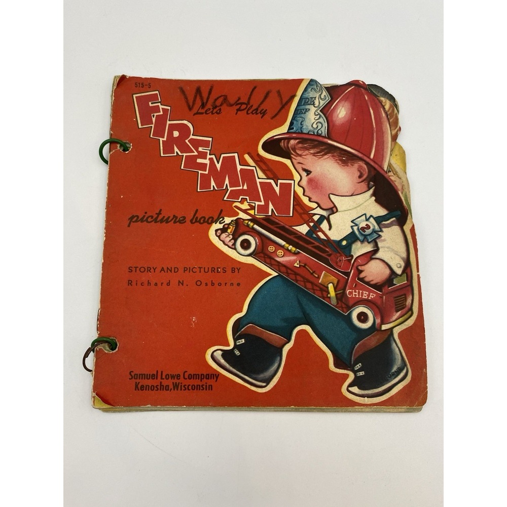 Lot of 4 Vintage Let's Play Fireman Store Police Train 1951 by Richard Osborne